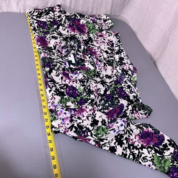 J Jill Womens Floral Button Up Top Size XL Petite Bloomcore Office Career Artsy - Picture 7 of 9